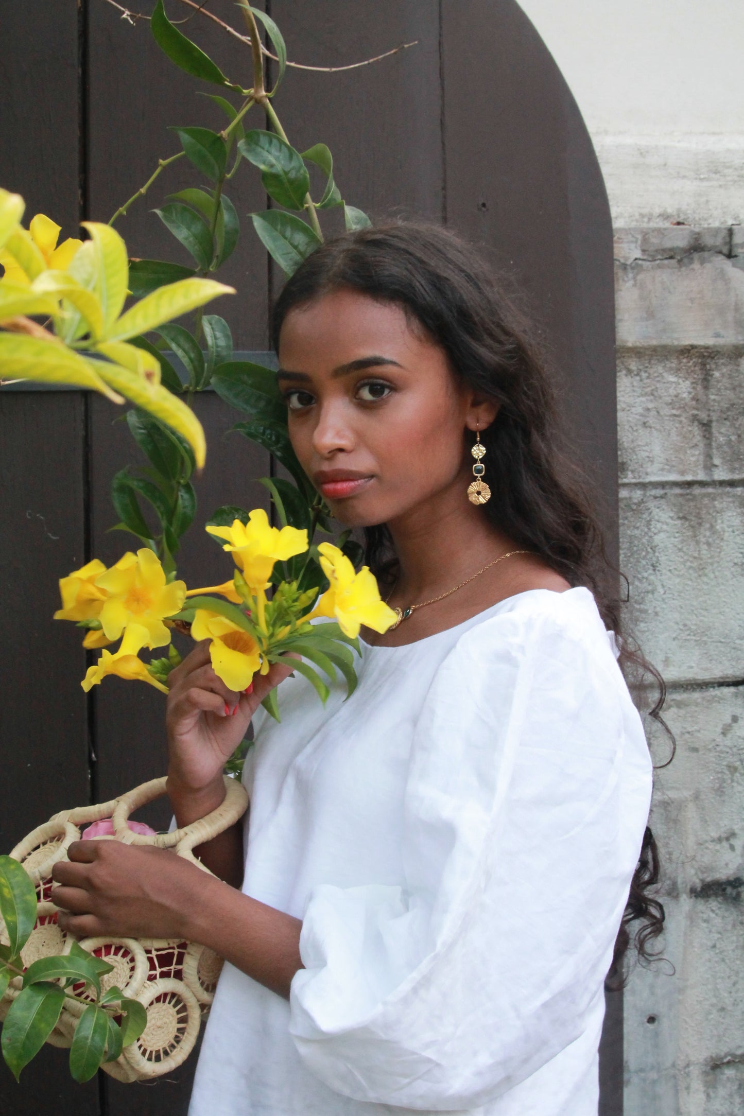 Isa Drop Gold Earrings