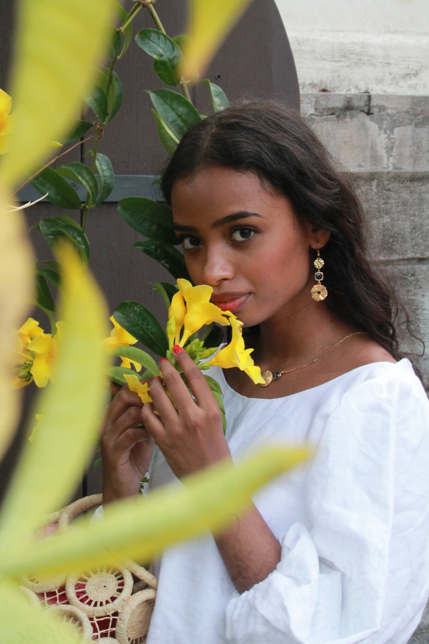 Isa Drop Gold Earrings