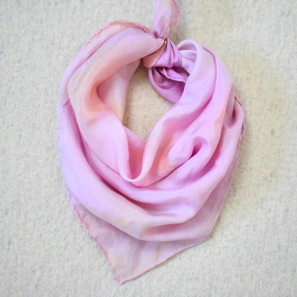 Zoe Silk Scarf 50 | Pink & Yellow