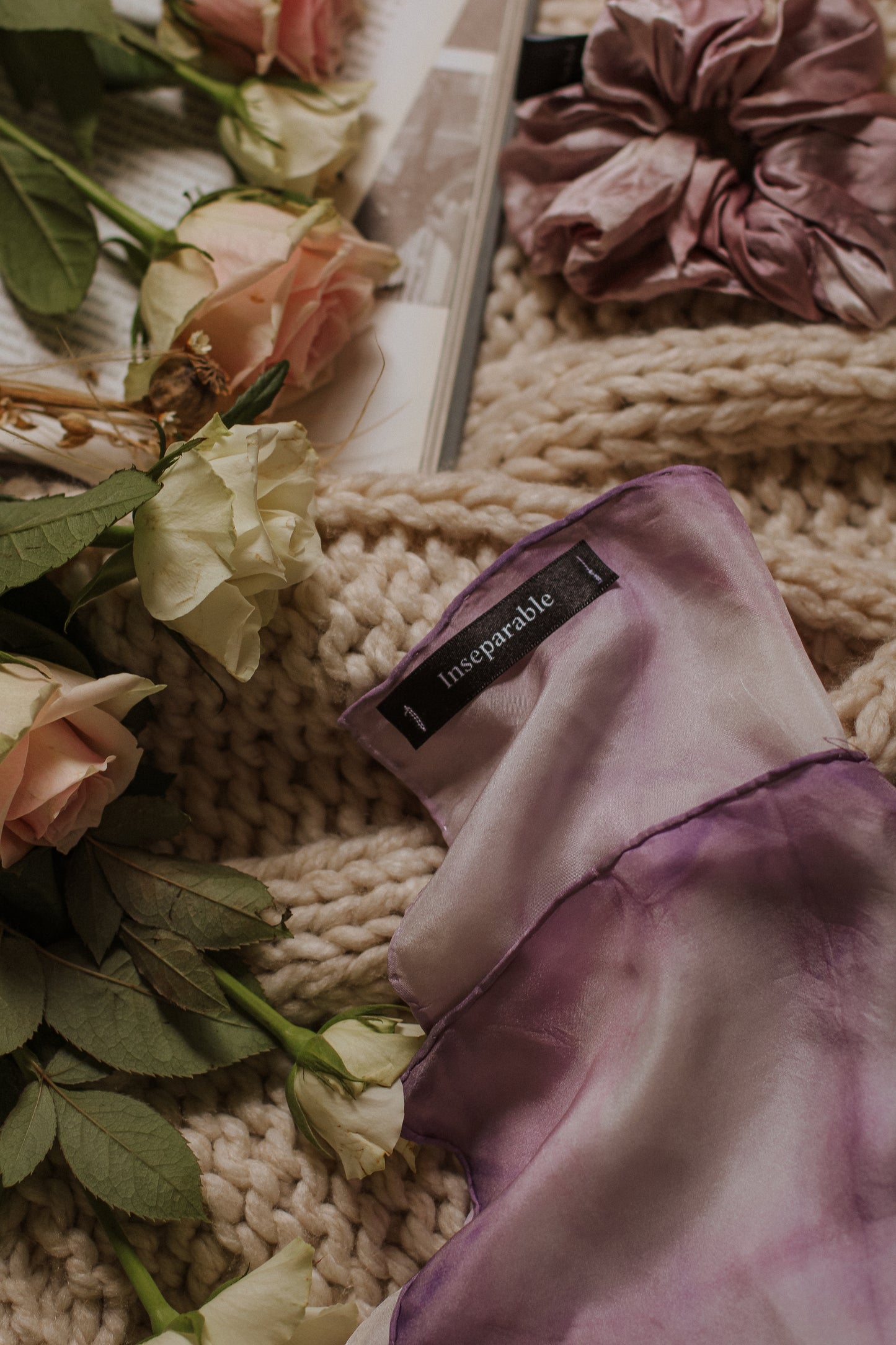 Beatrice Silk Scarf 90 | Purple & Pink