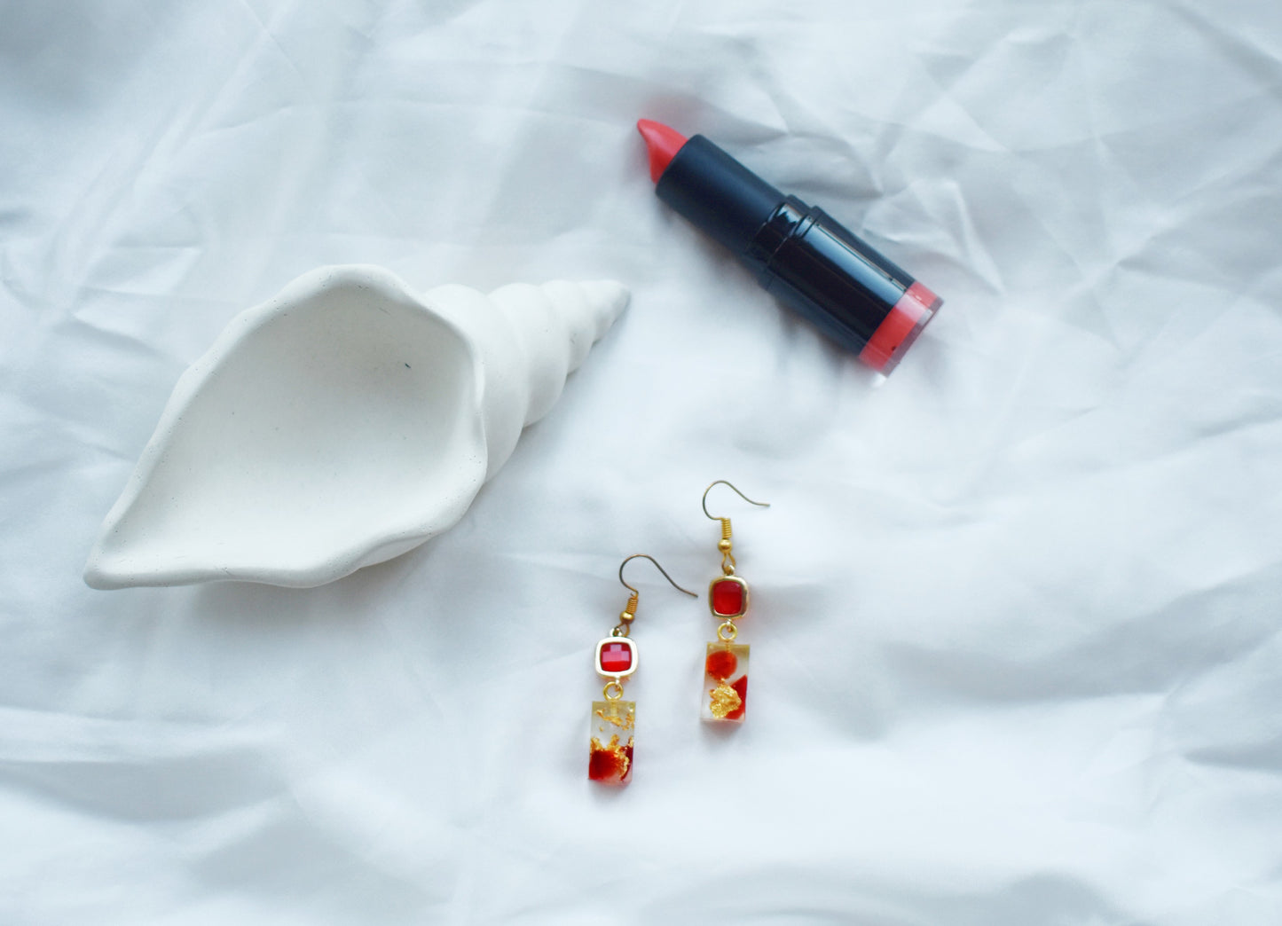 Melissa Red & Gold Drop earrings
