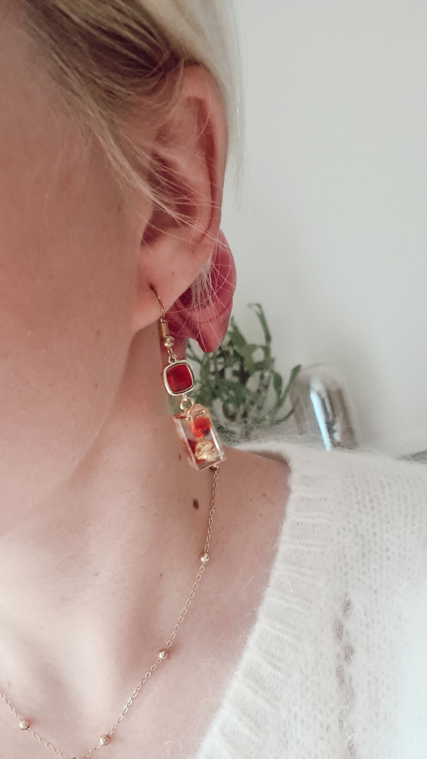 Melissa Red & Gold Drop earrings